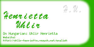 henrietta uhlir business card